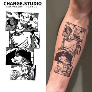 รอยสักชั่วคราว ลาย Roronoa Zoro วันพีซ ติดทนนาน 15 วัน กันน้ำ ทนต่อแรงเสียดทาน สติ๊กเกอร์รอยสัก