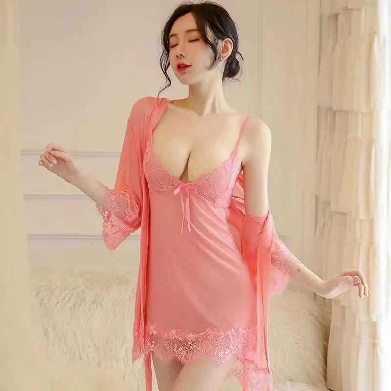 RV® Lingerie Pakaian Dalam Wanita Sexy Plus Kimono Wanita Renda Setelan Menggoda 1204 1