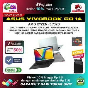 Asus Vivobook GO 14 E1404FA Ryzen 3 7320 8GB 512GB SSD Windows 11 Free Office Permanent 14.0FHD laptopspek dewa