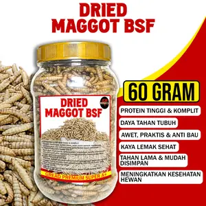 BERRITZ Dried Maggot BSF 60 Gram Maggot Kering Makanan Hewan Peliharaan