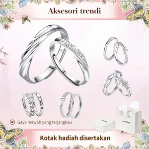 Cincin Pasangan Abadi Loop Cubic Zirconia Premium Hadiah Lamaran | Pernikahan & Anniversary tunangan stainless  ring wanita couple, Ukuran yang dapat disesuaikan Elegan Berlian
