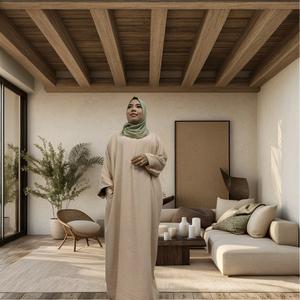 Baju Kaftan Aleyya Premium Iron LECS untuk Wanita Muslimah