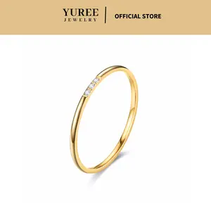 YUREE • Minna Ring • Perhiasan Cincin Simple Polos Titanium • Cincin Permata Stainless Steel • Cincin Tipis Wanita Anti Hitam Anti Karat Aesthetic Korean Style Elegan Simple Mewah