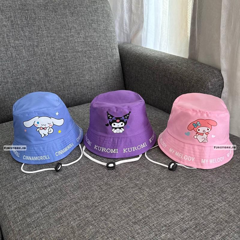 Topi Bucket Anak Perempuan Laki-laki Kuromi, Melody, dan Cinnamoroll 3