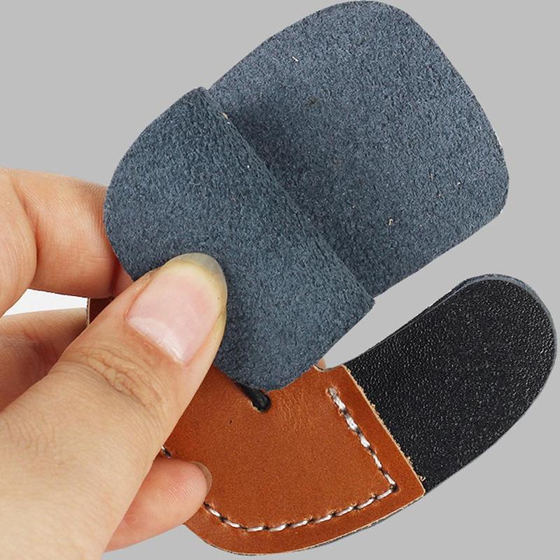 Product Introduction of Double-deck Leather Archery Finger Guard Protection Glove Tab Protector Shooting Pad Bow E0L0 31