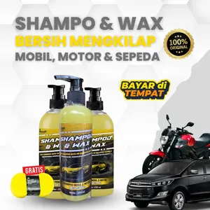 Shampo Mobil, Motor dan Sepeda Membersihkan dan Mengkilapkan Anti Noda dan Kotoran ukuran 250ml Gratis Spons Original
