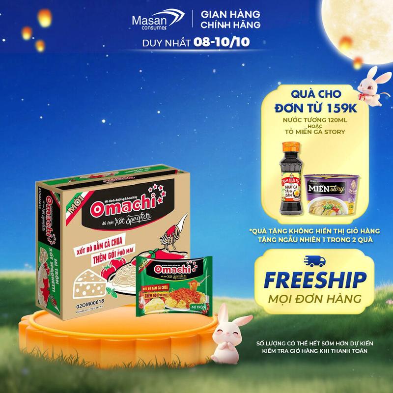 [DEAL KOL] Thùng Mì dinh dưỡng khoai tây Omachi mì trộn xốt Spaghetti 30gói x 90gr
