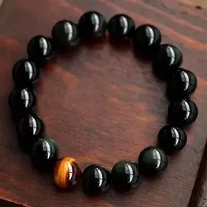 ⭐⭐⭐⭐⭐Gelang Pria Batu Giok Hitam Tiger Eye 12 mm
