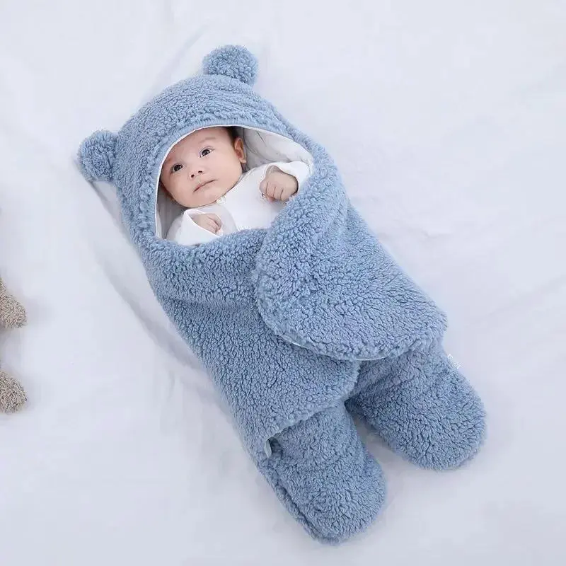 Chăn Trẻ Sơ Sinh, Thiết Kế Dễ Thương, Cho Bé Trai Và Bé Gái, Khăn Quấn Nhồi Bông, Lông Cừu Siêu Mềm Mịn, Túi Ngủ, Bộ Đồ Giường Bằng Bông Mềm, Đồ Dùng Cho Em Bé 4