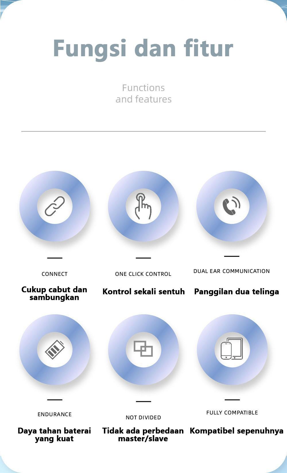 AI Wireless Tws Smart Touch Control Headphone Nirkabel Bluetooth 5.2 Earphone Sport Earbud Headset Musik untuk Semua Ponsel Pintar