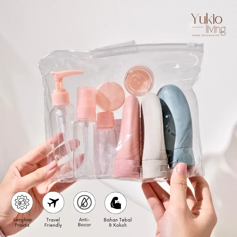 YUKIO Kyoto Travel Bottle - 12in1 Travel Set Botol Sabun Shampoo Lotion Skincare Toiletries Kit 2