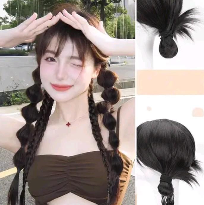 Griya Rema Rambut Kepang Rambut Sambung Hair Extension Rambut Kepang Balon Rambut Kepang Lucu Hair extension Kepang 4