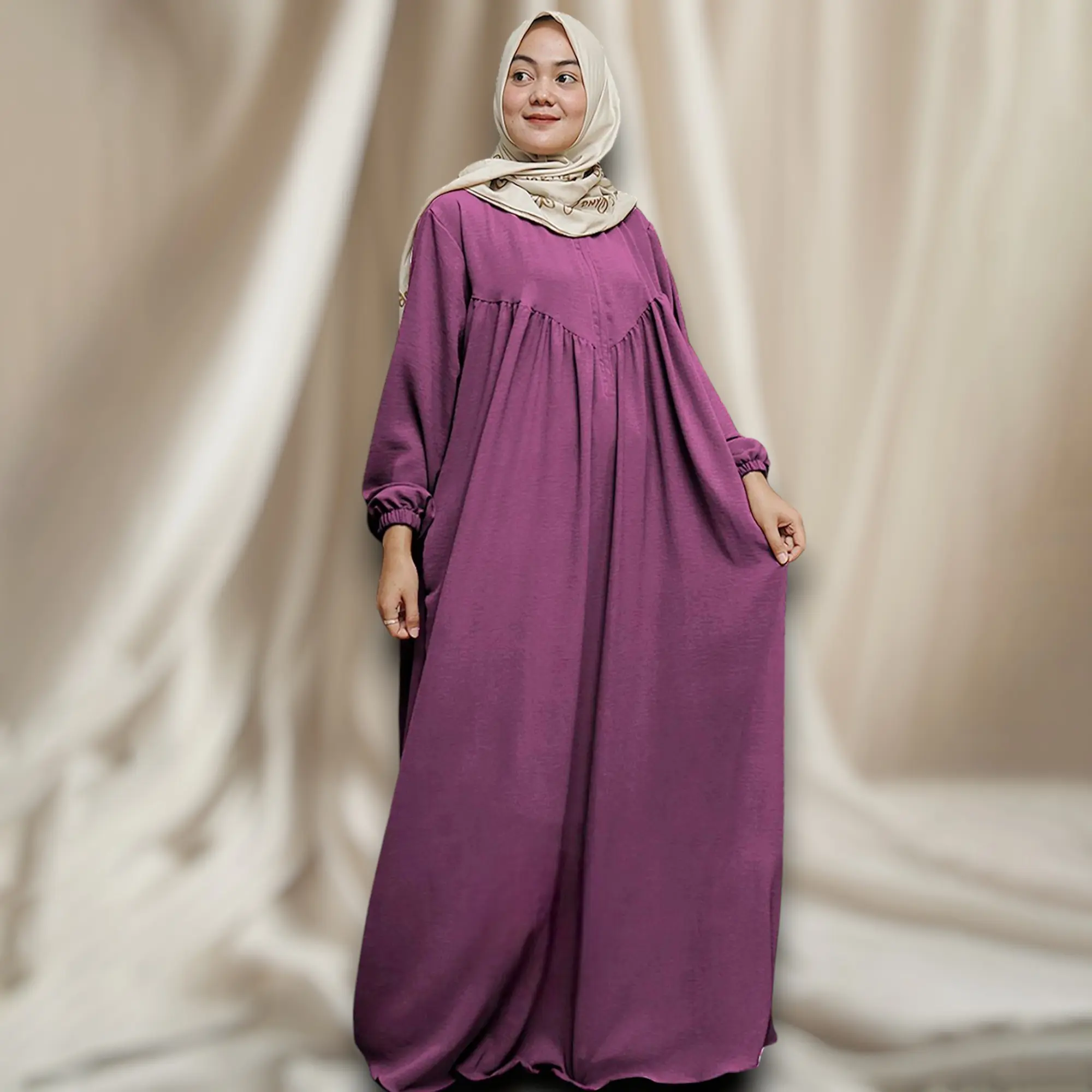 Gamis Syari Murah Terbaru Dress Remaja Wanita Muslim Busui Frendly Casual Crinkle Airflow