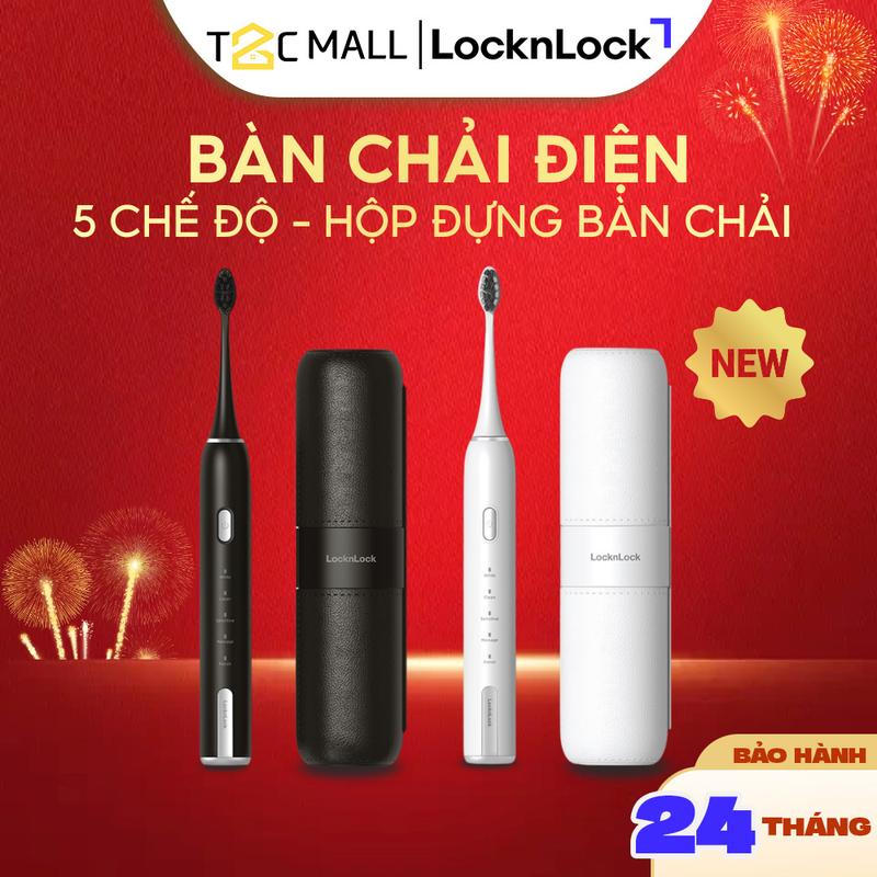 Bàn Chải Điện LocknLock Electric Toothbrush Kèm Hộp Đựng 3.7V, 2W Màu Đen ENR386 - T2CMALL