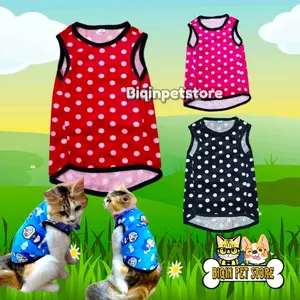 Baju Kucing Anjing Kecil Motif Polkadot