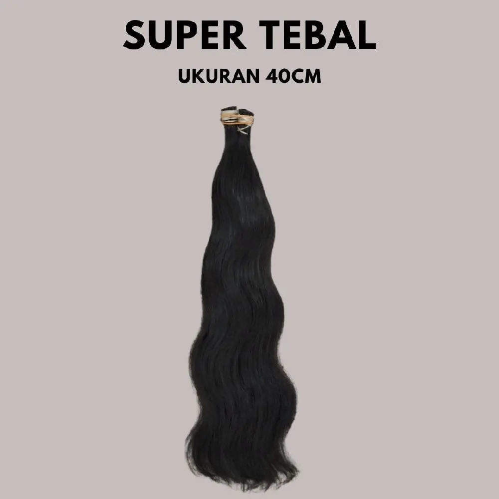 Rambut sambung uk 40 cm super tebal