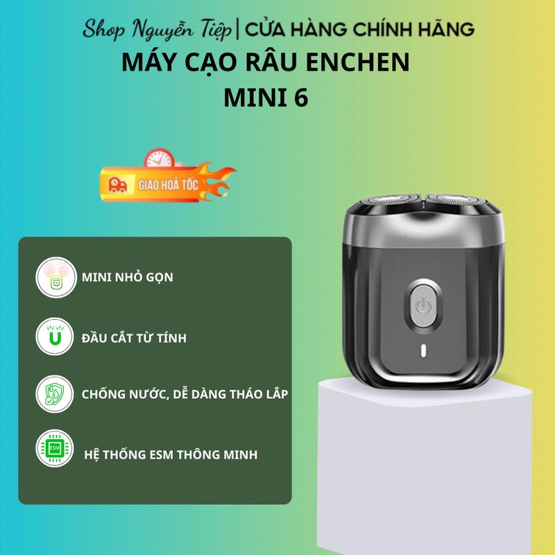 Máy cạo râu Enchen Mini 6, lưỡi dao kép mỏng, chống nước IPX7 - BH 12 tháng