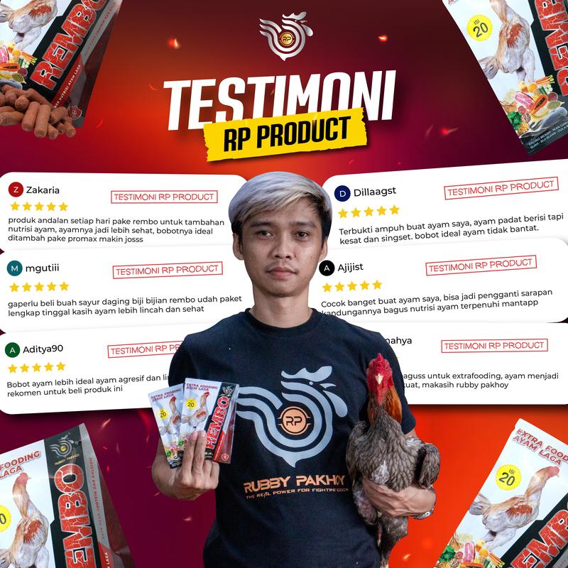 EXTRA FOODING REMBO NUTRISI TAMBAHAN AYAM LAGA (1 RENCENG ISI 10 SACHET) 1