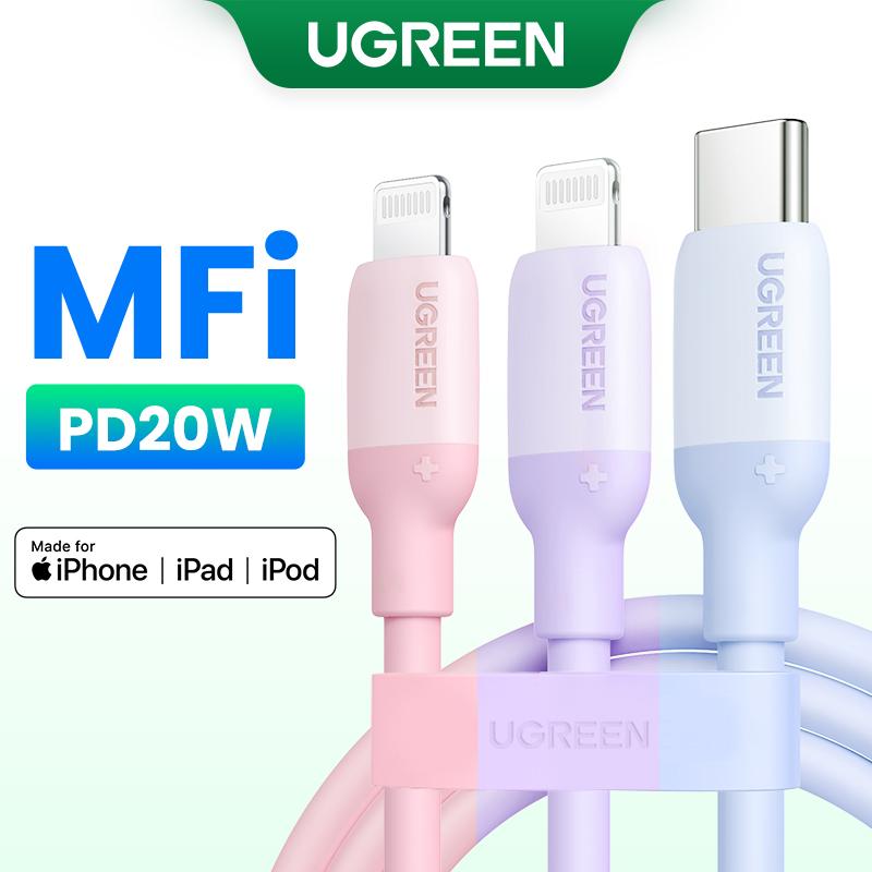 UGREEN Cáp silicon lỏngUGREEN PD 20W C đến Lightning 1 mét cho iPhone 14 ,Cable SKU: 20313