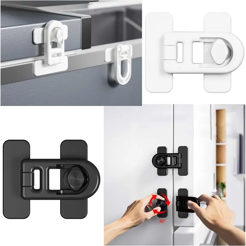 Kunci Kulkas Laci Lemari Pengunci Tambahan Pengaman Bayi Cabinet Safety Lock Door Tempel Serbaguna Putih 5