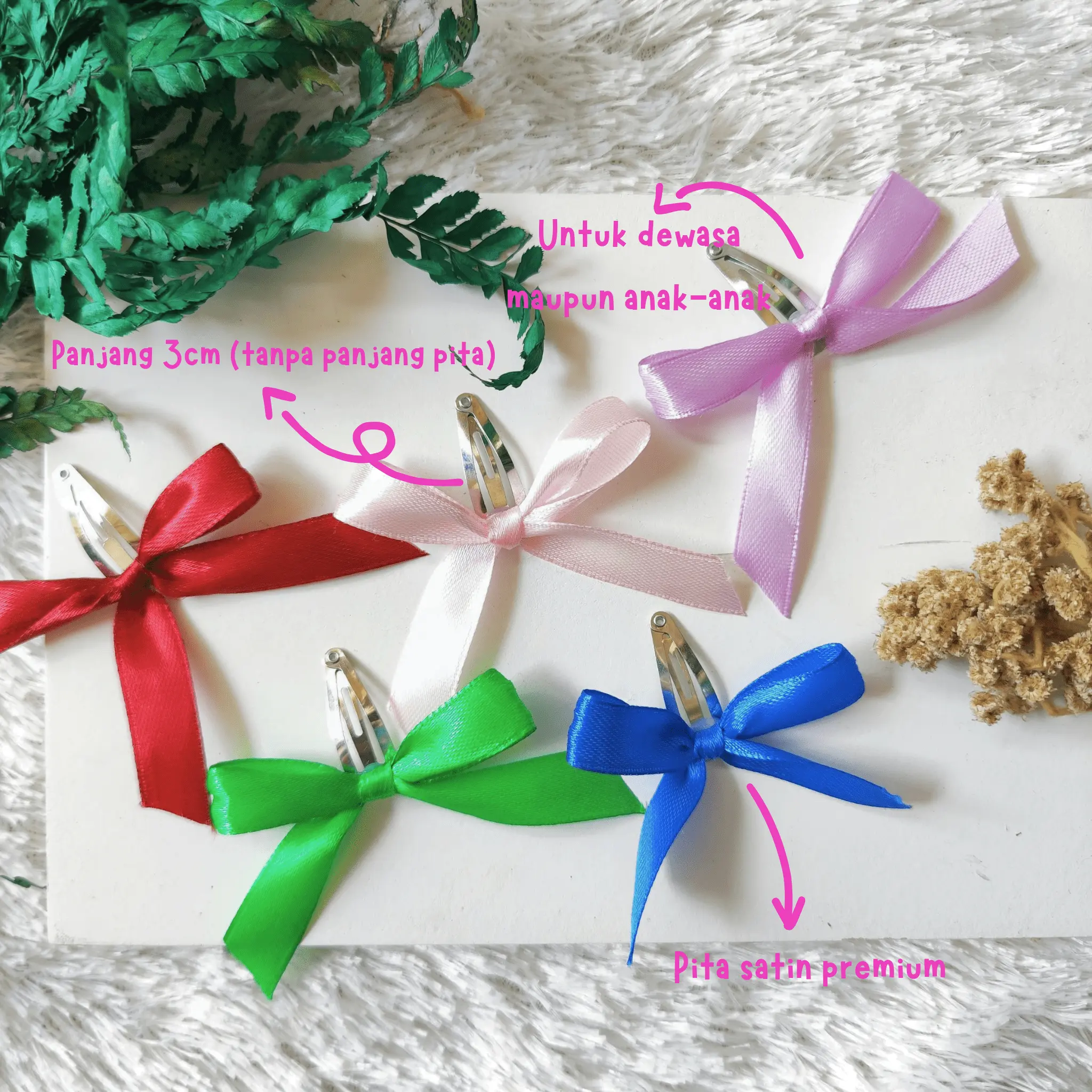 RT || Hair pin ribbon jepit pita satin lucu dewasa dan anak-anak Fashion