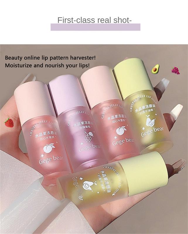 Product Introduction of Gege Bear Long-lasting  Hydrating Lip Care Crystal Jelly Lip Oil Moisturizing Transparent Mirror Lip Gloss 3 flavour Optional 21
