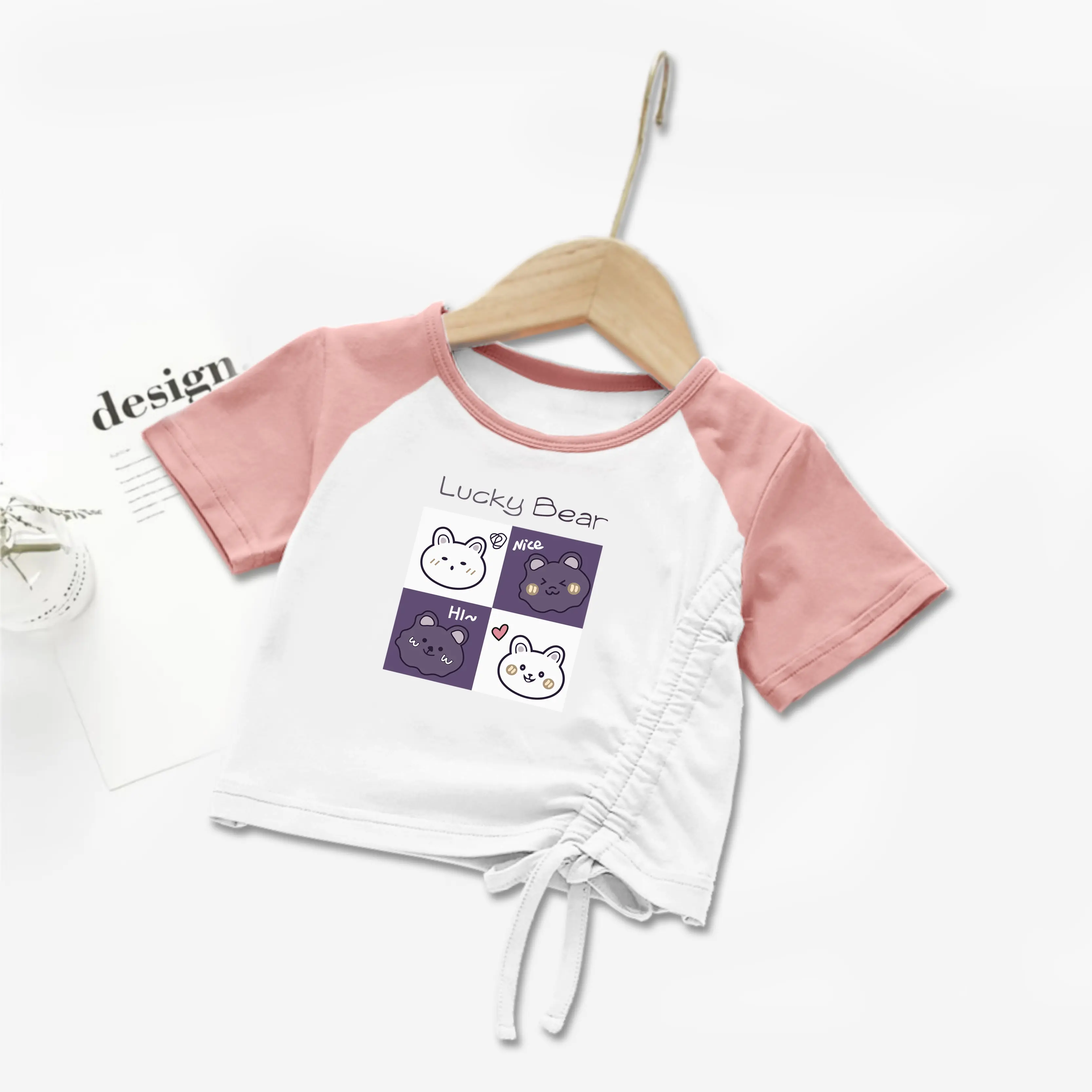 Kaos Serut Anak Perempuan Regland CropTop Anak Cewek Bahan Katun Usia 1 2 3 4 5 6 7 8 9 10 11 12 Tahun