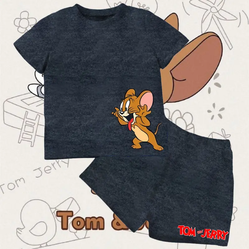 Setelan anak anak gemes Setelan anak Misty Baju Setelan atasan dan bawahan motif misty Muat sampai usia 5 tahun Bahan Katun baju tidur Baju santai anak anak 4