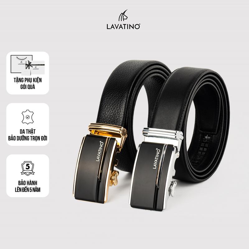  Thắt Lưng Nam Da Bò Thật Cao Cấp Hàng Hiệu Lavatino Khoá Tự Động Thiết Kế Sang Trọng TINO 04 