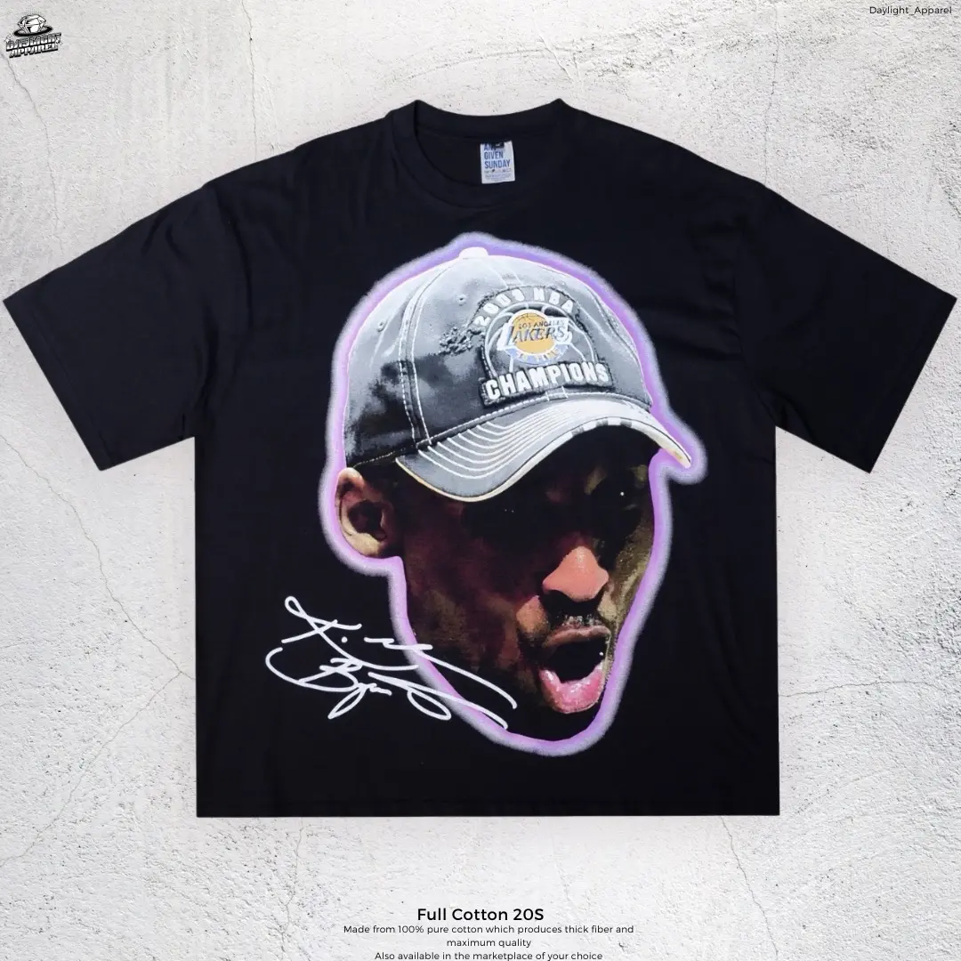 T-Shirt KOBE Bryant - Oversized Black 20S Heavy Cotton