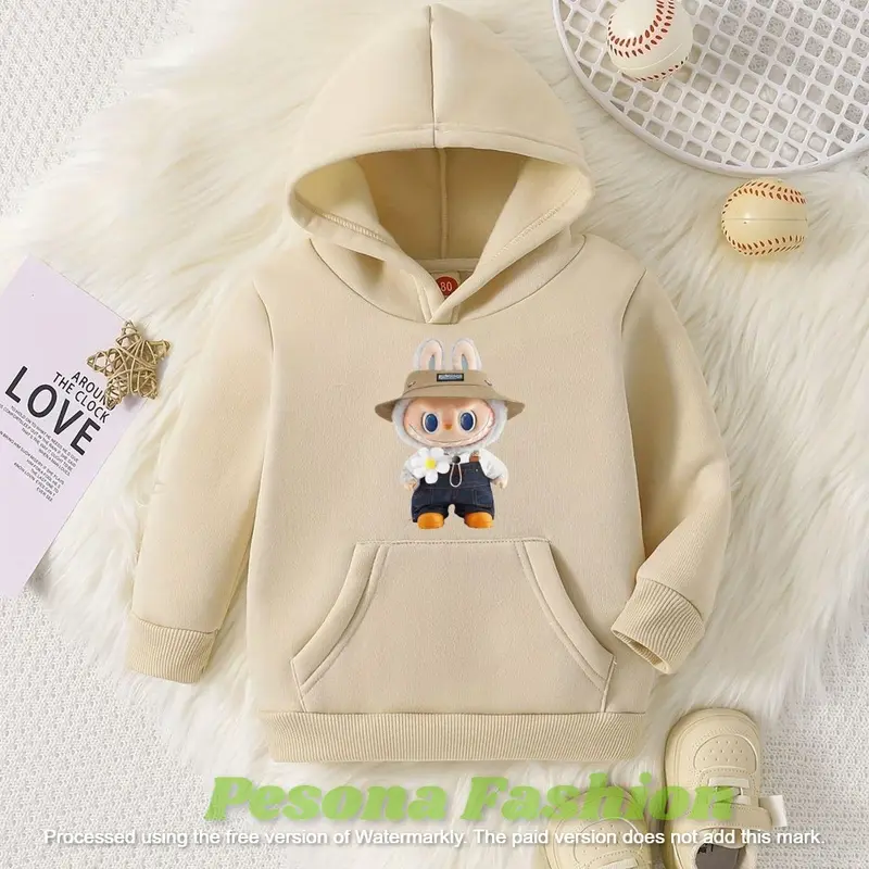 Hodie anak usia 1-12 tahun Hoodie anak cewek cowok  bahan fleece motif viral laabuubu 1