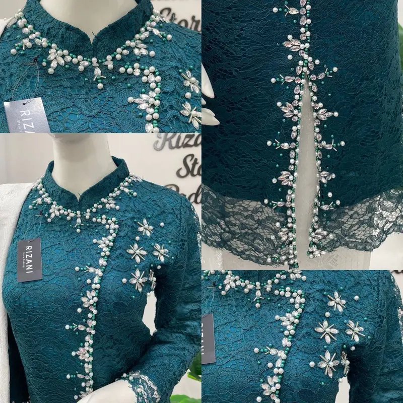 ￼set kebaya brukat payet Nagita/kebaya modern/kebaya ibu besan/kebaya kondangan Brokat Motif Songket Bawahan Dress Panjang Wisuda Lilit Wanita Baju Setelan Pesta Batik 1