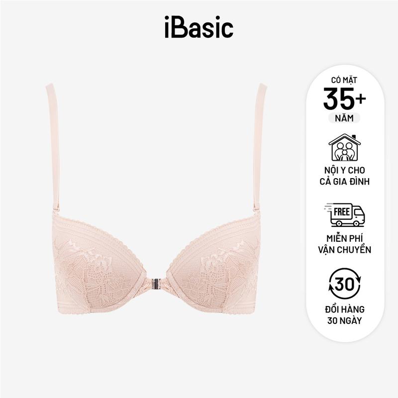 Áo ngực ren iBasic có gọng mút dày lót Cotton demi cài trước VA149 Women Bra Top Voi