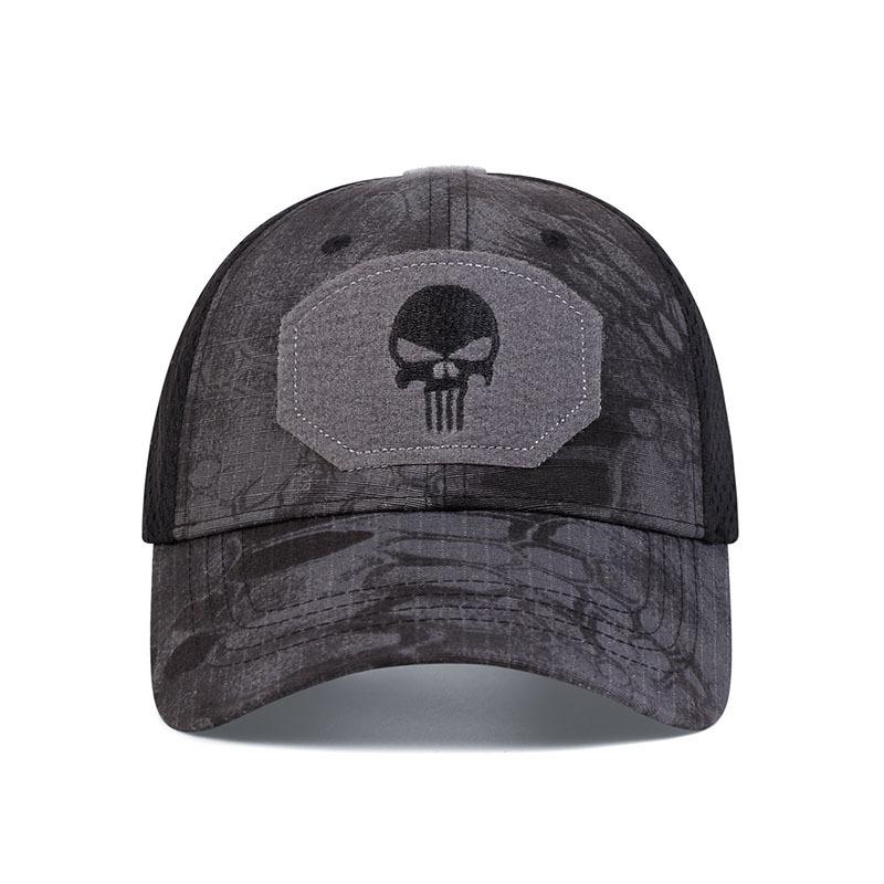 Product Introduction of 2024 Dragon Year New Popular Military Fans Outdoor Camouflage Baseball Mesh Cap Special Forces Tactics Camouflage Hat Skull Sun-Proof Velcro Peaked Cap Sports Outdoor Hat 2