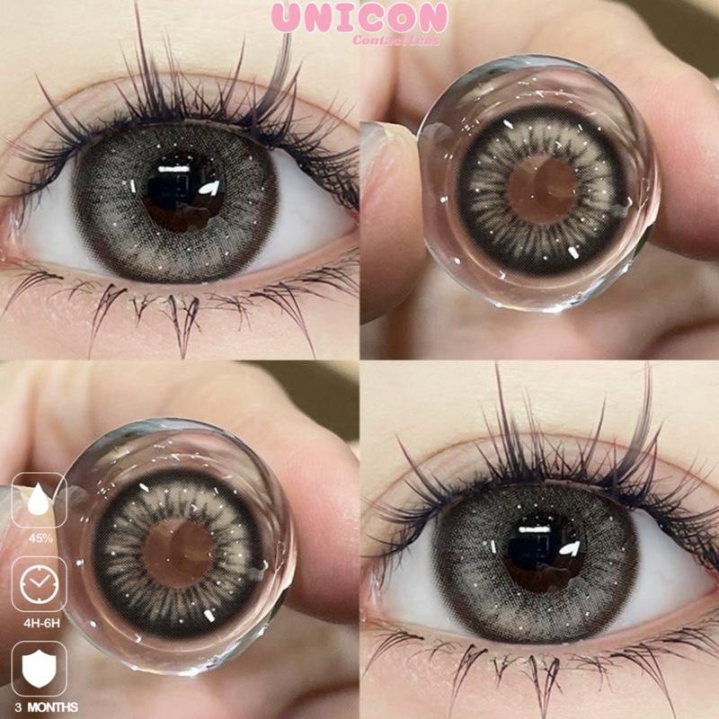 Lens Mắt Kính Áp Tròng xám tây nhũ vân tia thai gray Dia 14.5mm Gdia 13.9mm Giá 1 Đôi + Kèm Khay Dụng Cụ