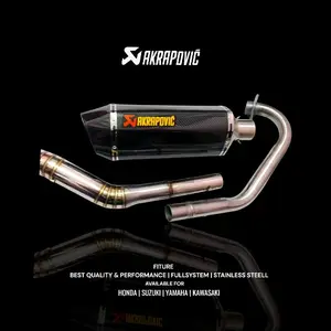 Knalpot Racing Akrapovic layang fullshet fullsystem suara full bass adem cocok untuk semua jenis Motor all sport, vixion, cbr, verza, Tiger, r15, dll Motorcycle