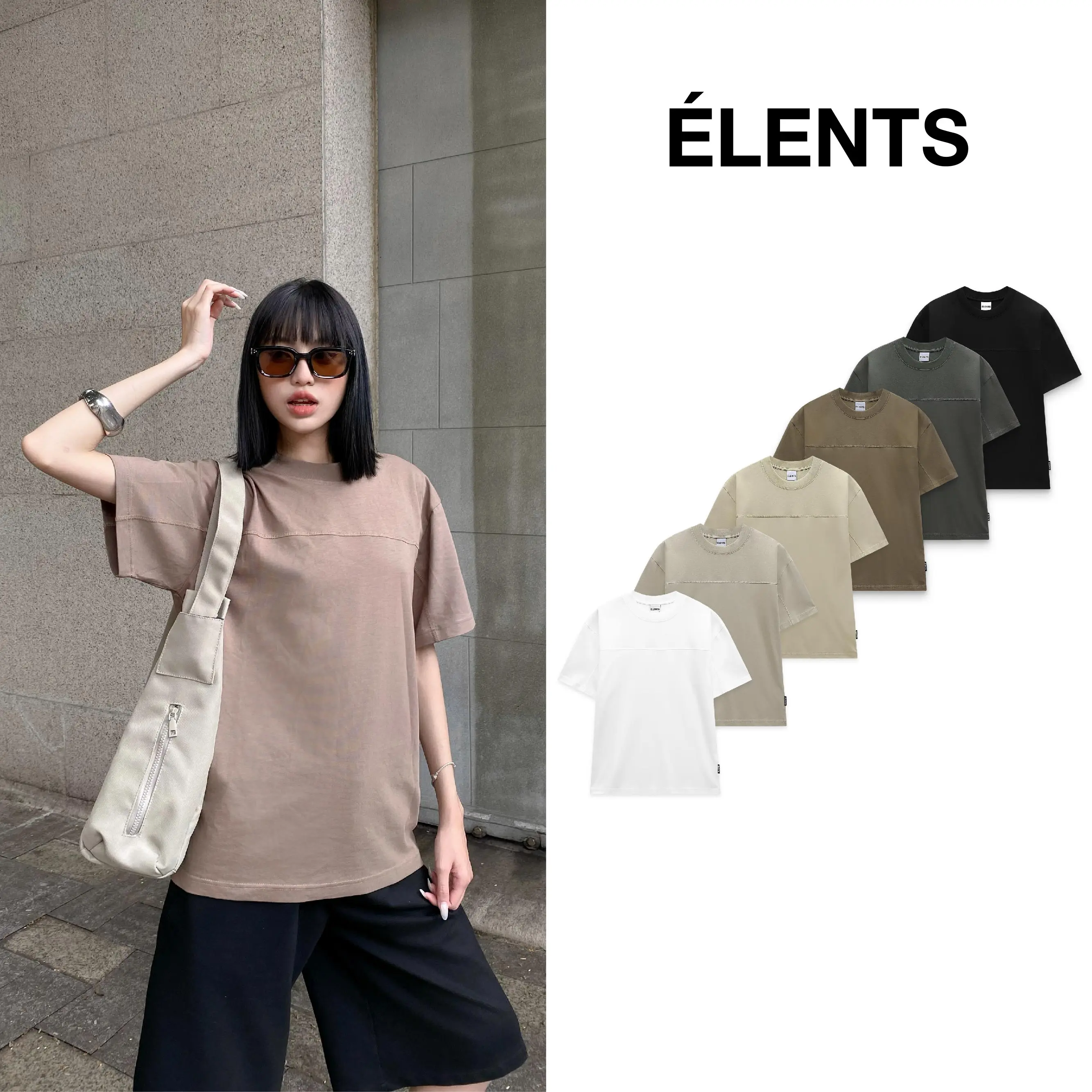 Áo Thun Trơn Unisex Relaxed Fit Cotton 260gsm ÉLENTS [Santa] ESST068 - 100% Premium Cotton