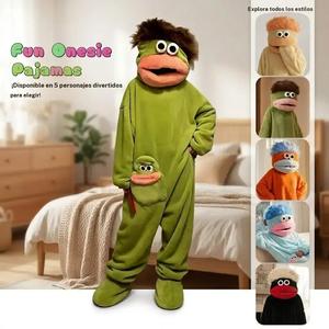 Pijama de una pieza unisex con capucha de coral fleece, holgado, suave, cálido y transpirable para dormir en casa; ropa cómoda para fiestas en todas las estaciones.