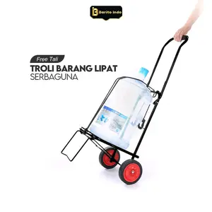 Barito Indo Troli Mini Lipat Besi Serbaguna Mudah Dilipat Ideal Untuk Belanja Bawa Barang  Karet  Galon Tabung Gas | V7A1