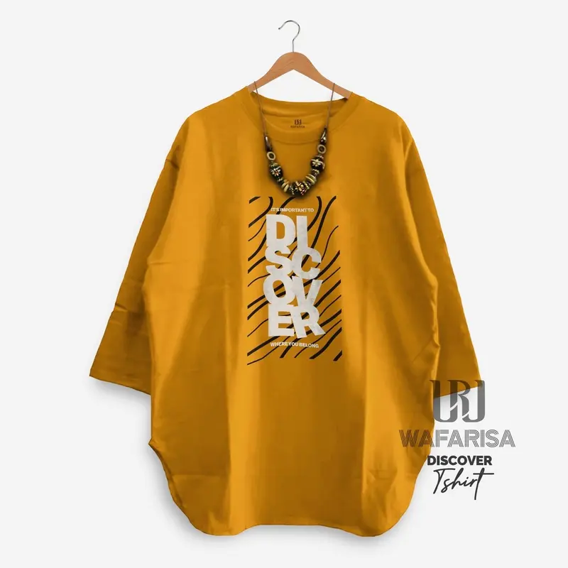 Kaos lengan pendek bahan cotton combed. Model bawah oval  Sablon Tebal Tshirt Wanita 5