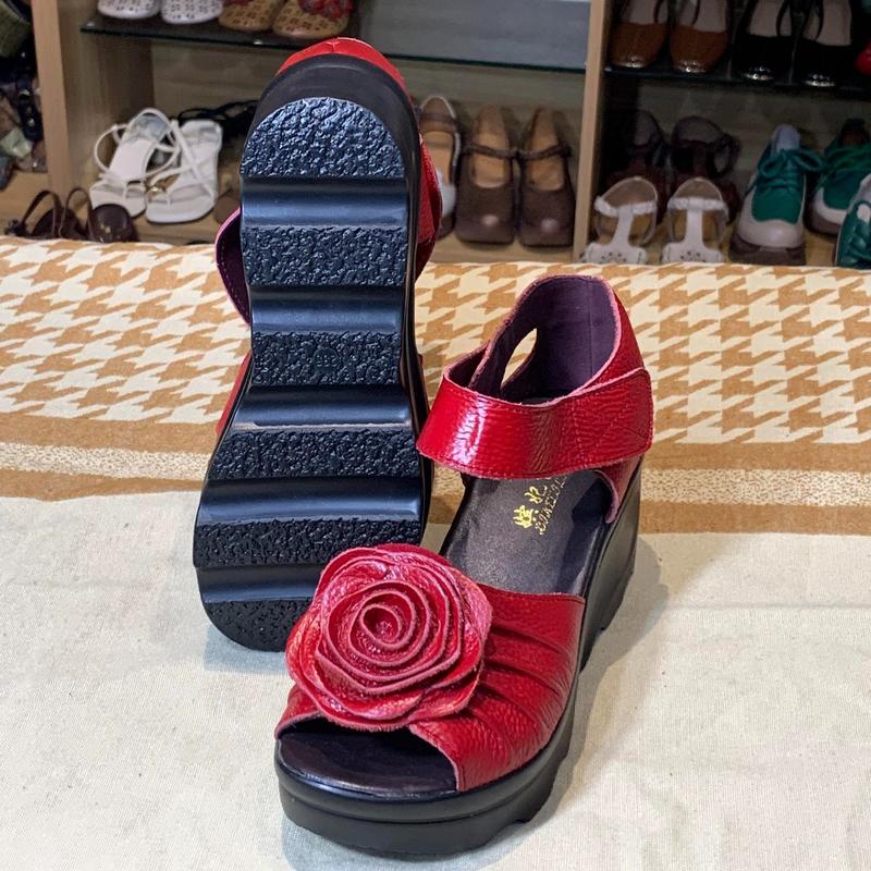 G122 – Giày Sandal Nữ Da Bò Labag Đế Xuồng Thanh Lịch Cao Cấp