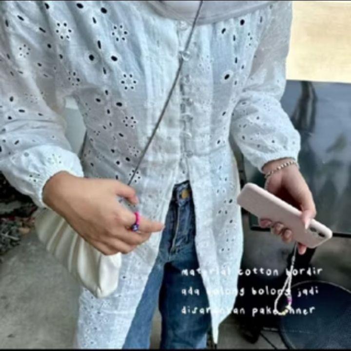 CHEA Tunik katun bordir (Katbol) Tunik kondangan / Atasan wanita katun bolong