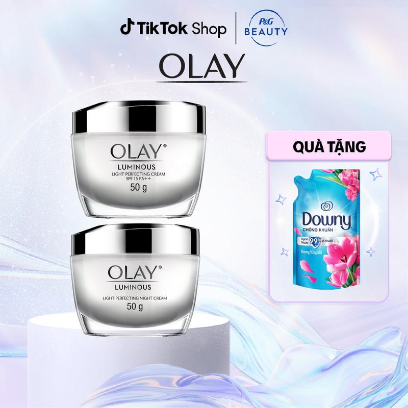 [ĐỘC QUYỀN KOC] Combo 2: Kem Dưỡng Ẩm Ngày & Đêm Dưỡng Sáng Da OLAY LUMINOUS 50G X2 Tặng Nước Xả Vải Downy Nắng Mai 800ml