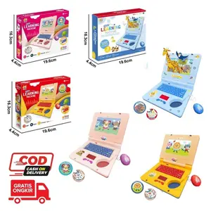 Mainan Laptop Anak Mainan Edukasi Notebook Anak-anak/Versi Bahasa Lnggris Dari Lampu Notebook Simulasi Komputer Kartun Musik/Mainan Tablet