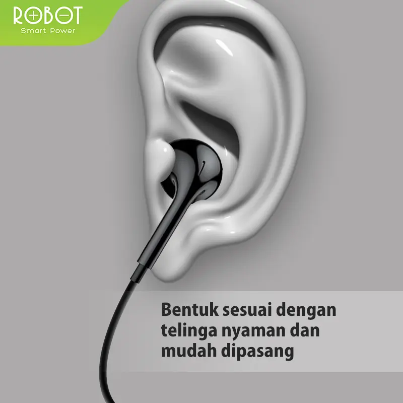 ROBOT Headset RE10 Wired Headset Wired Earphone Bass Original - Garansi Resmi 1 Tahun (RE10) [ BISA COD ] Headphone 3