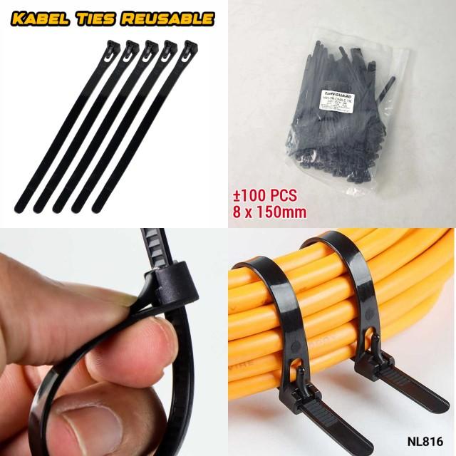 Product Introduction of Kabel Ties Pengikat Barang Bisa Dibuka Dipakai Digunakan Ulang 25cm 30cm Tebal 8mm Klem Cable Reusable 100pcs 9