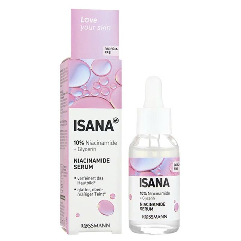 Serum Isana Niacinamide 10% 30ML giúp dưỡng ẩm và sáng da của Đức