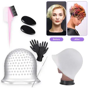 [SAHABAT-MANCING]Perlengkapan pewarna rambut, tutup highlight silikon, sikat rambut, sarung tangan karet, penyumbat telinga