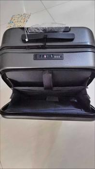 Product Review of Multifunctional suitcase 18-Inch Front Open Towing Bag with USB Charging and TSA Customs Lock - Portable Business Travel and Students' Case Can board without checking from o**r 1