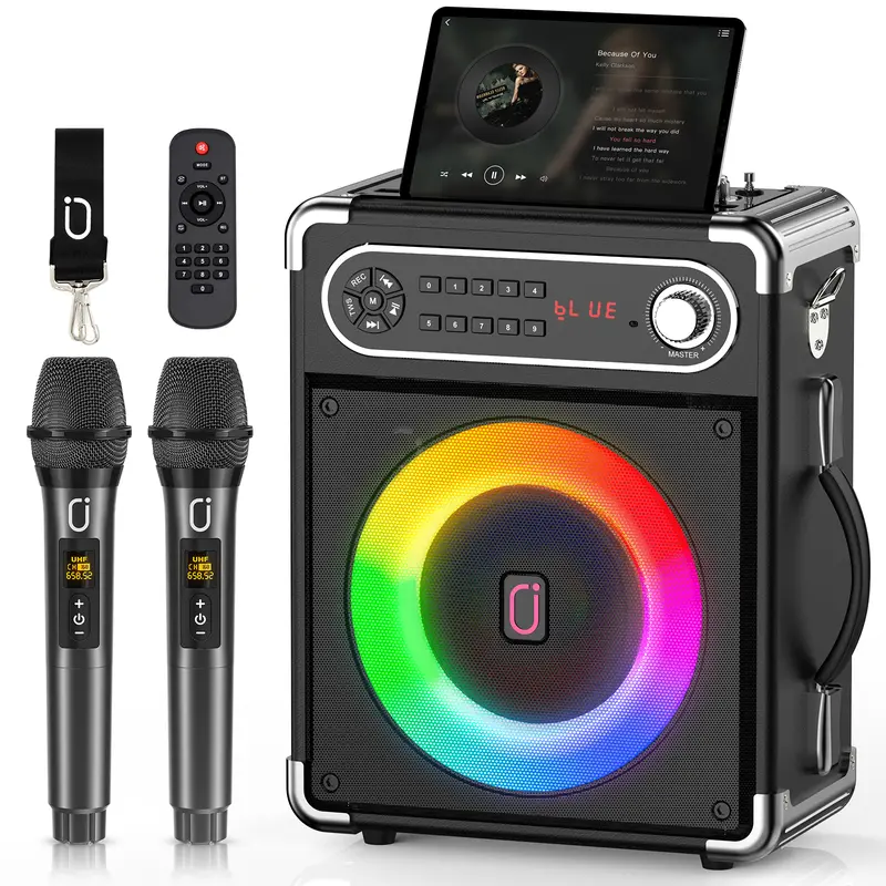 スピーカーセット カラオケ 家庭用 拡声器 カラオケマイク 2本